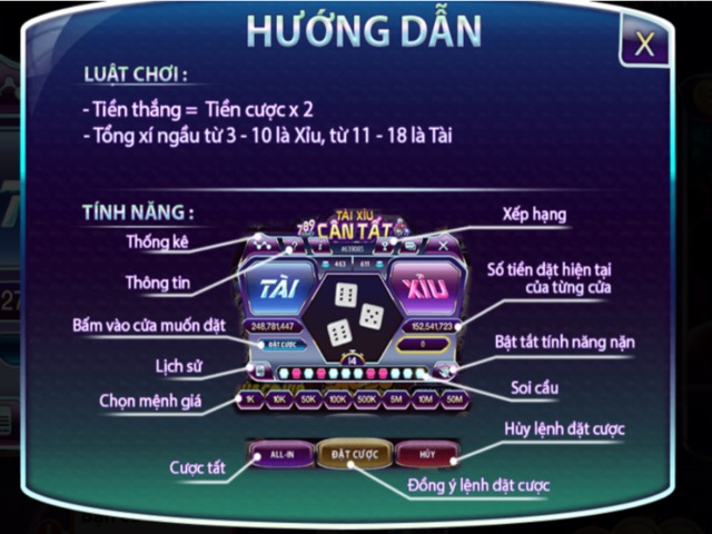 Luật chơi tài xỉu 789club