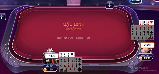 Đánh Mậu Binh ăn tiền lớn trên cổng game 789Club