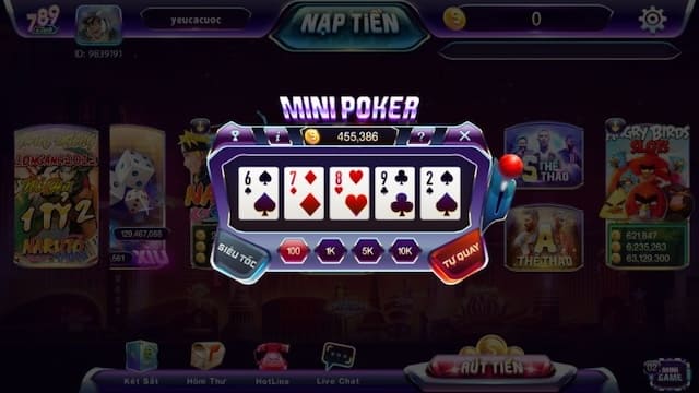 Mini poker tại mini game 789club lôi cuốn với lối chơi độc đáo