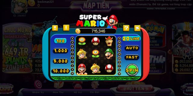 Super Mario mang đến sự quay thưởng thú vị 